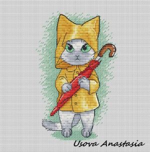 Котенок в дождевике