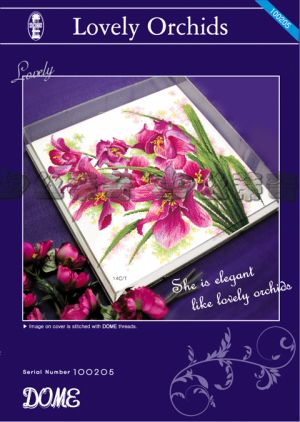 Вышивка крестом Пурпурные орхидеи
