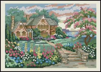 Вышивка крестом На холме