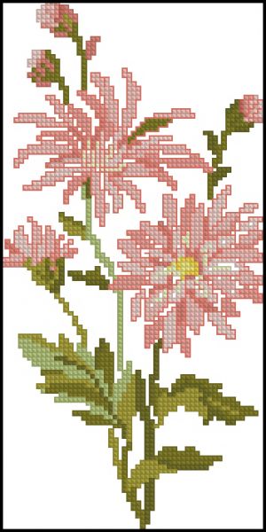 Вышивка крестом Хризантемы