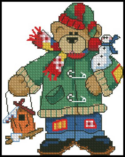 Вышивка крестом Зимний мишка