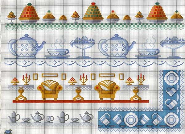 Вышивка крестом Орнамент для салфеток - сатертей 4