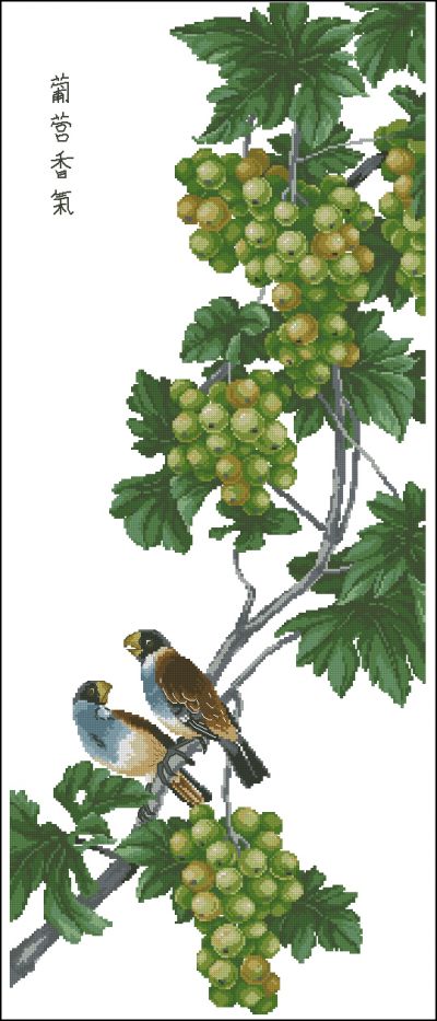 Вышивка крестом В тени винограда
