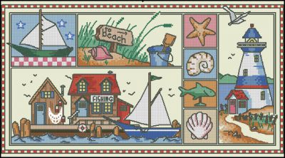 Вышивка крестом семплер Прилив