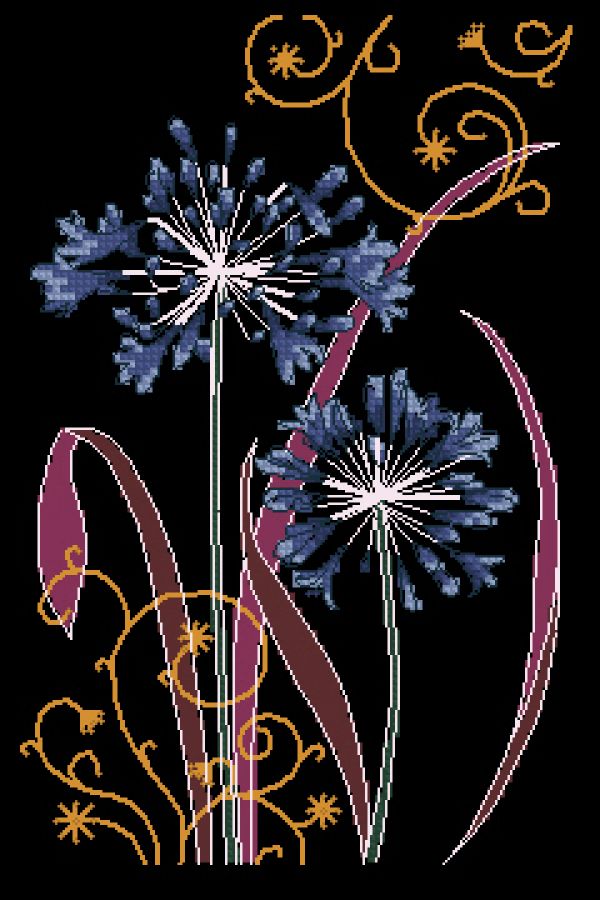 схема для вышивки крестом Декоративный агапантус