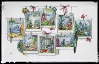 Вышивка крестом Семплер с марками