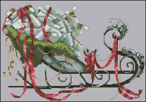 вышивка крестом сани Санты