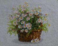 Вышивка крестом Корзинка ромашек