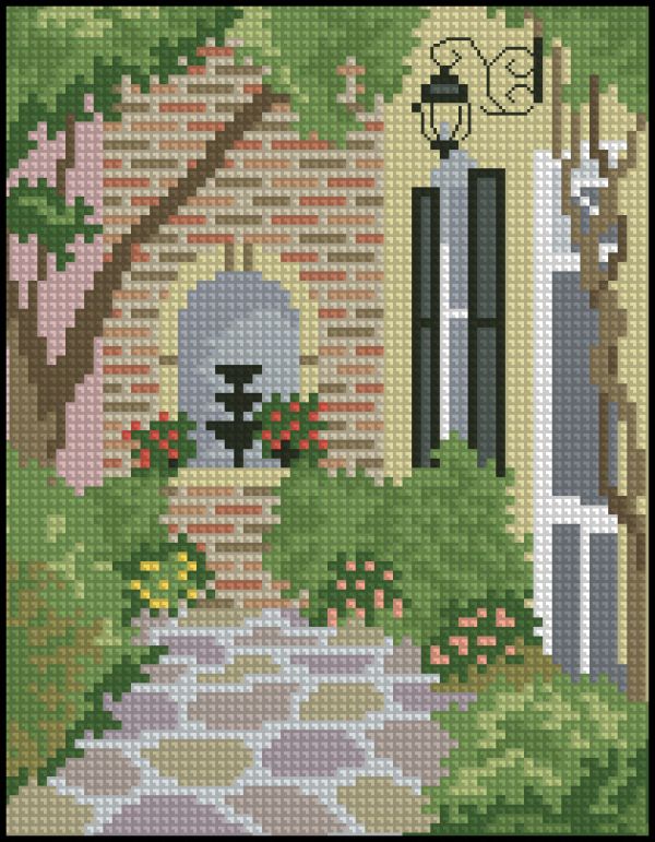 Вышивка крестом Внутренний дворик