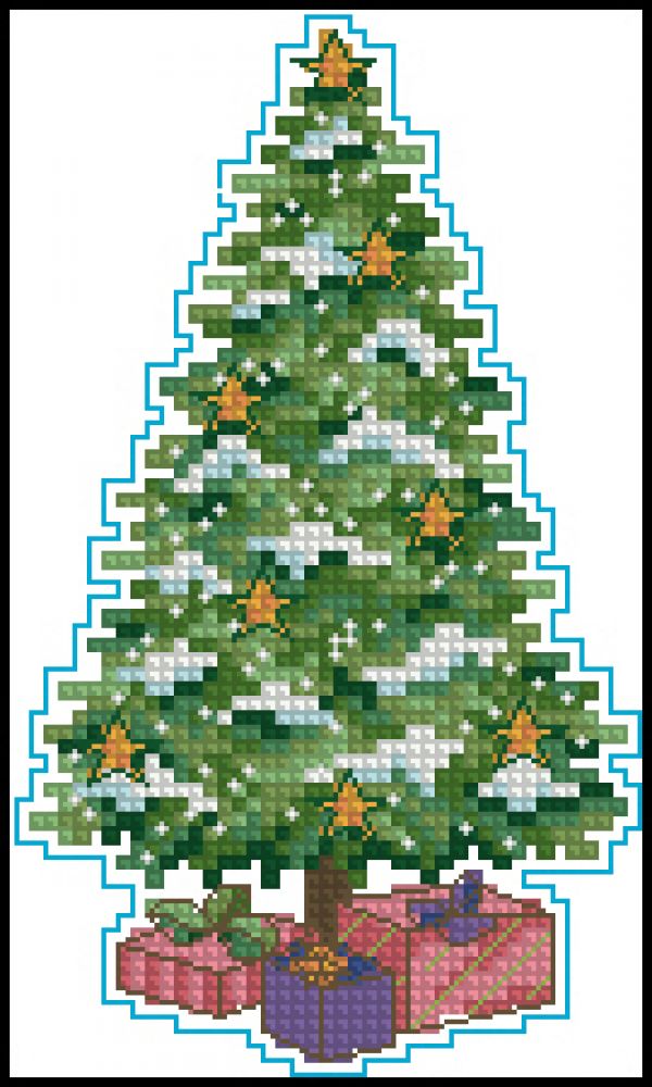 схема вышивки крестом ёлочка