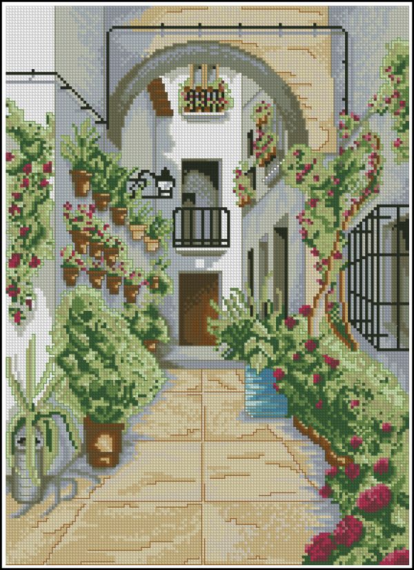 Вышивка крестом Андалузская улица