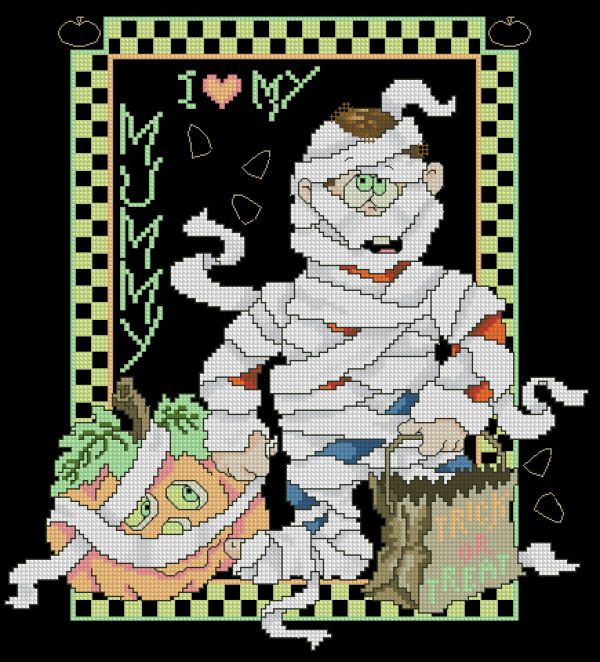 Вышивка крестом Люблю свою мумию
