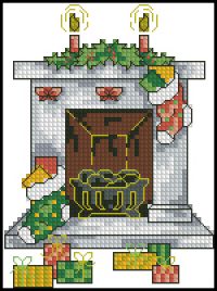 CS Card Shop Winter Cheer Fireplace and Presents