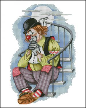 Вышивка крестом Уставший клоун