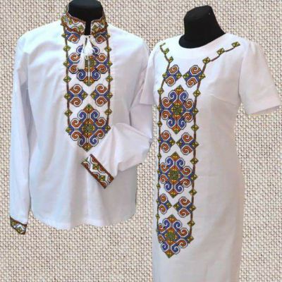 схема вышивки крестом парных вышиванок