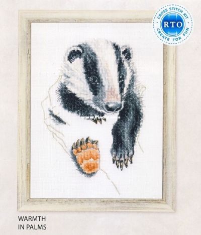 Вышивка крестом Тепло ладоней - борсук