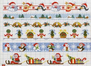 Вышивка крестом Бордюры для скатертей и салфеток 10