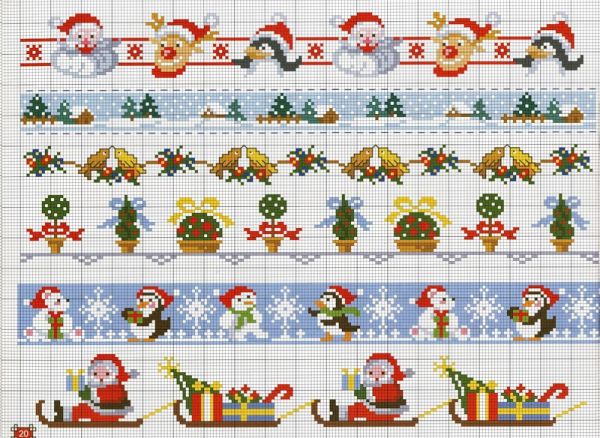 Вышивка крестом Бордюры для скатертей и салфеток 10