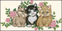 схема вышивки крестом трио котиков