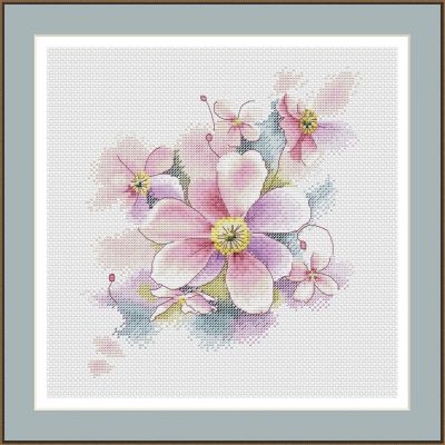 Вышивка крестом Акварельные цветы