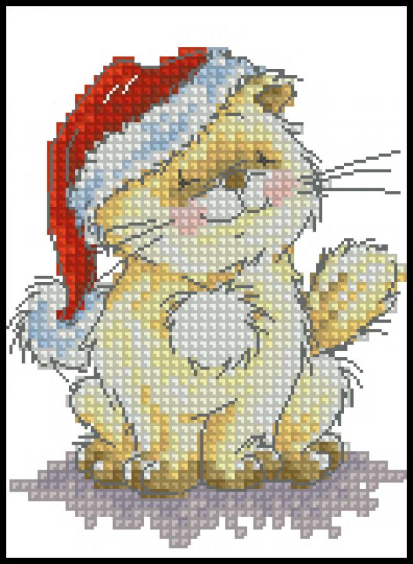 схема для вышивки крестом Новогодняя шляпа