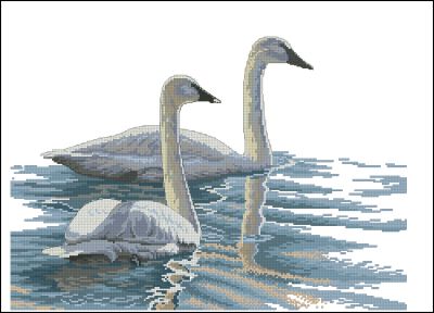 Вышивка крестом Изящные лебеди