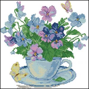 Вышивка крестом Утренние цветы
