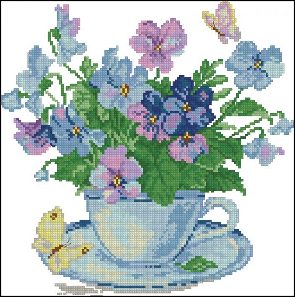 Вышивка крестом Утренние цветы