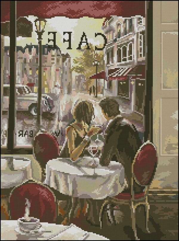 схема вышивки крестом парижское кафе