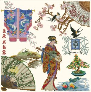 Вышивка крестом Семплер - о Японии