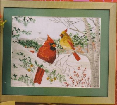 схема вышивки крестом кардиналы