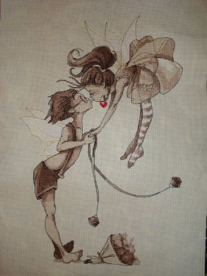 Вышивка крестом Целующиеся эльфы