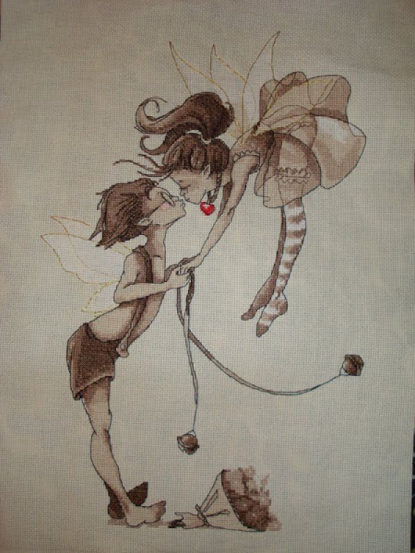 Вышивка крестом Целующиеся эльфы