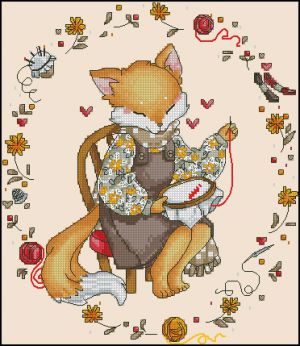 Лисичка вышивальщица