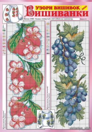 Вышивка крестом Женские вышиванки с фруктами