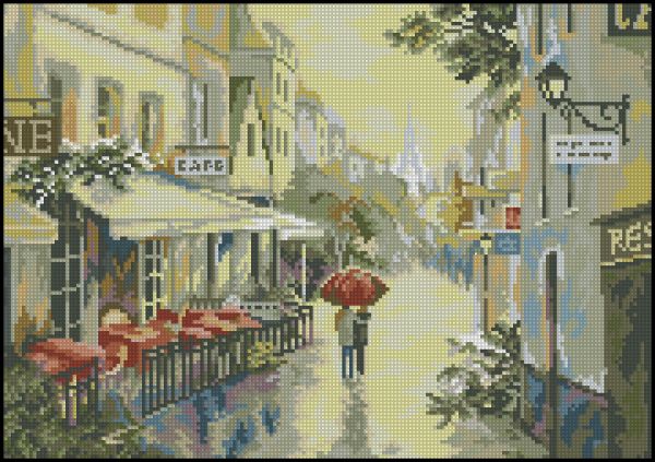 схема вышивки крестом париж после дождя