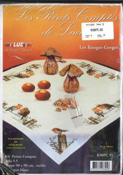 схема для вышивки скатерти с птицами