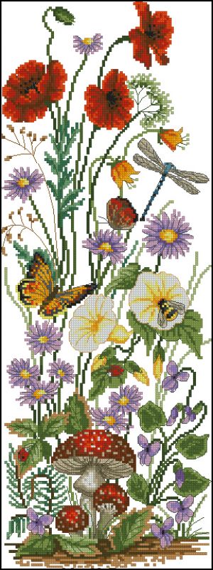 схема вышивки крестом Луговые цветы