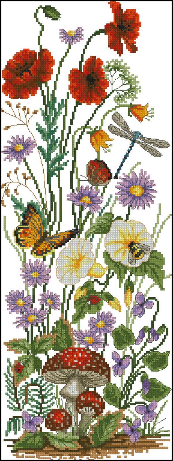 схема вышивки крестом Луговые цветы