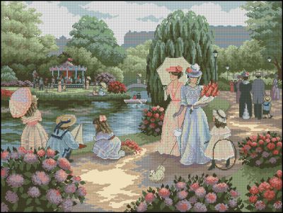 схема вышивки крестом отдых в парке