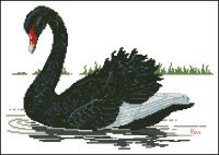 схема вышивки крестом черный лебедь