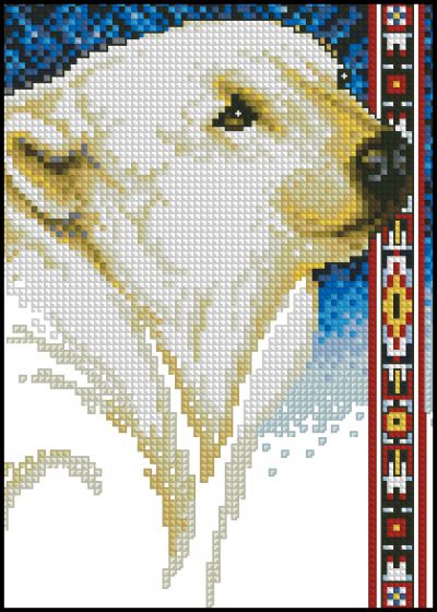 схема вышивки крестом белый медведь из дикой природы