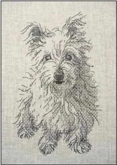 Вышивка Милый щенок - блекворк