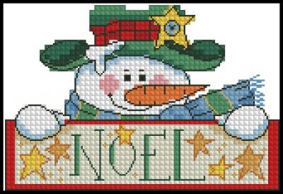 Вышивка крестом Снеговичок