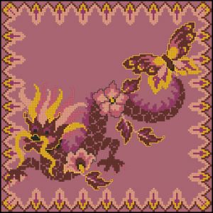 Вышивка крестом Цветочный дракон