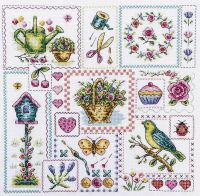схема вышивки крестом летний печворк - семплер