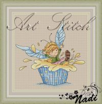 схема для вышивки крестом Фея сладкоежка