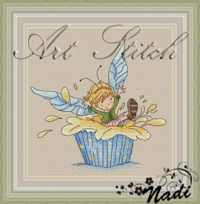 схема для вышивки крестом Фея сладкоежка