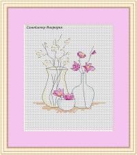 Вышивка крестом Цветы в вазах