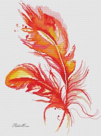 схема вышивки крестом перо